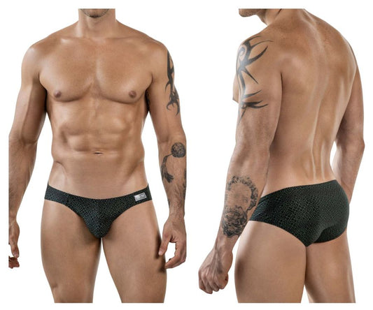 Clever 1853 laberin bikini color black briefs with subtle geometric pattern and small white brand tag on waistband