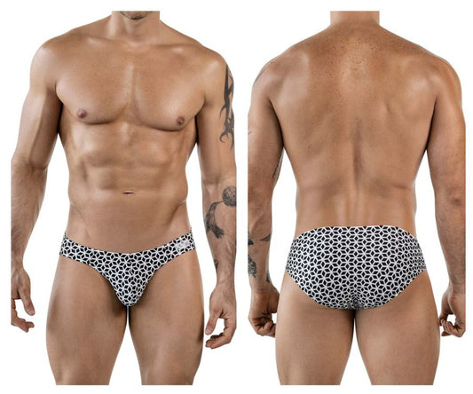 Men’s swim trunks clever 1857 cuadricula bikini color white with black and white geometric pattern