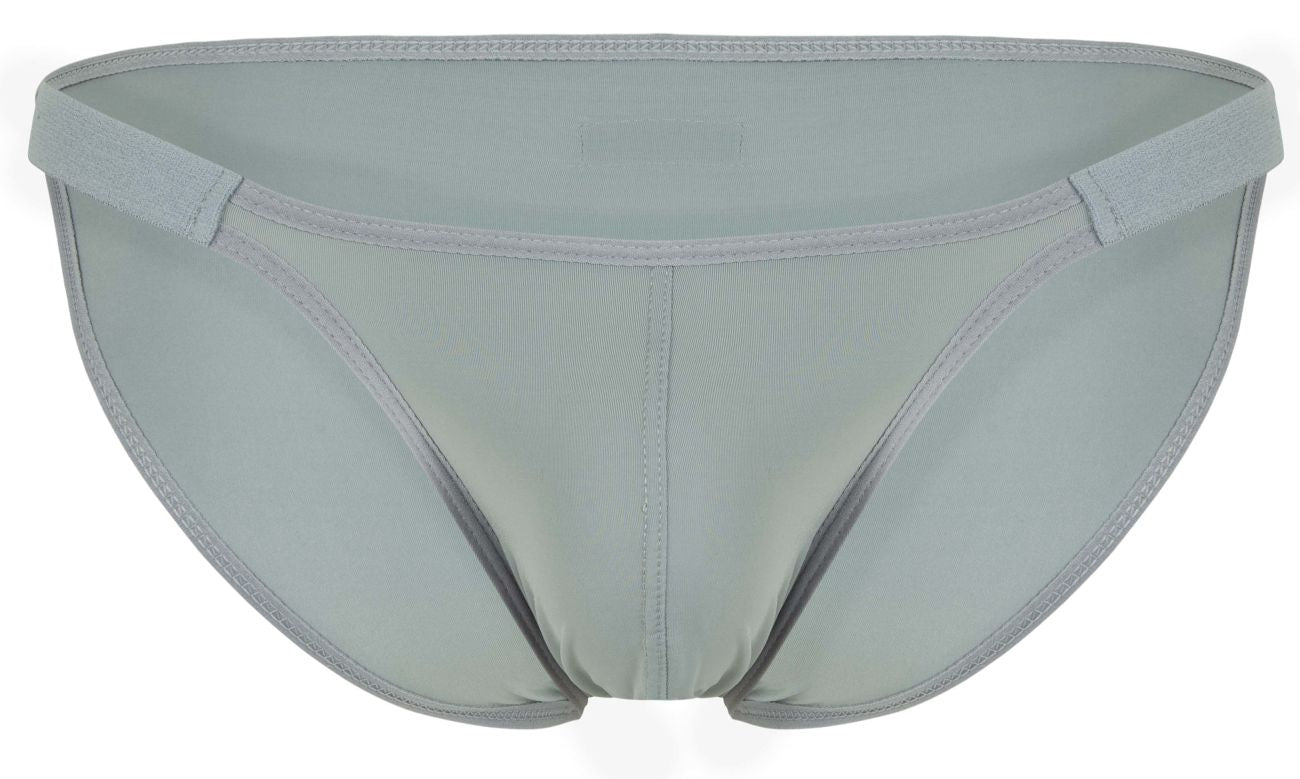Light gray clever 1865 oomph bikini briefs with smooth stretchy fabric and subtle edge stitching front side visible