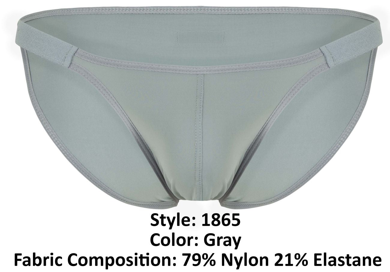 Clever 1865 oomph bikini gray briefs made of 79 nylon and 21 elastane with smooth form fitting design and subtle stitching