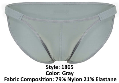 Clever 1865 oomph bikini gray briefs made of 79 nylon and 21 elastane with smooth form fitting design and subtle stitching