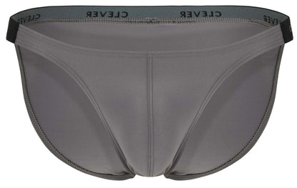 Gray clever 1867 tokio bikini briefs with smooth form fitting fabric and black elastic waistband