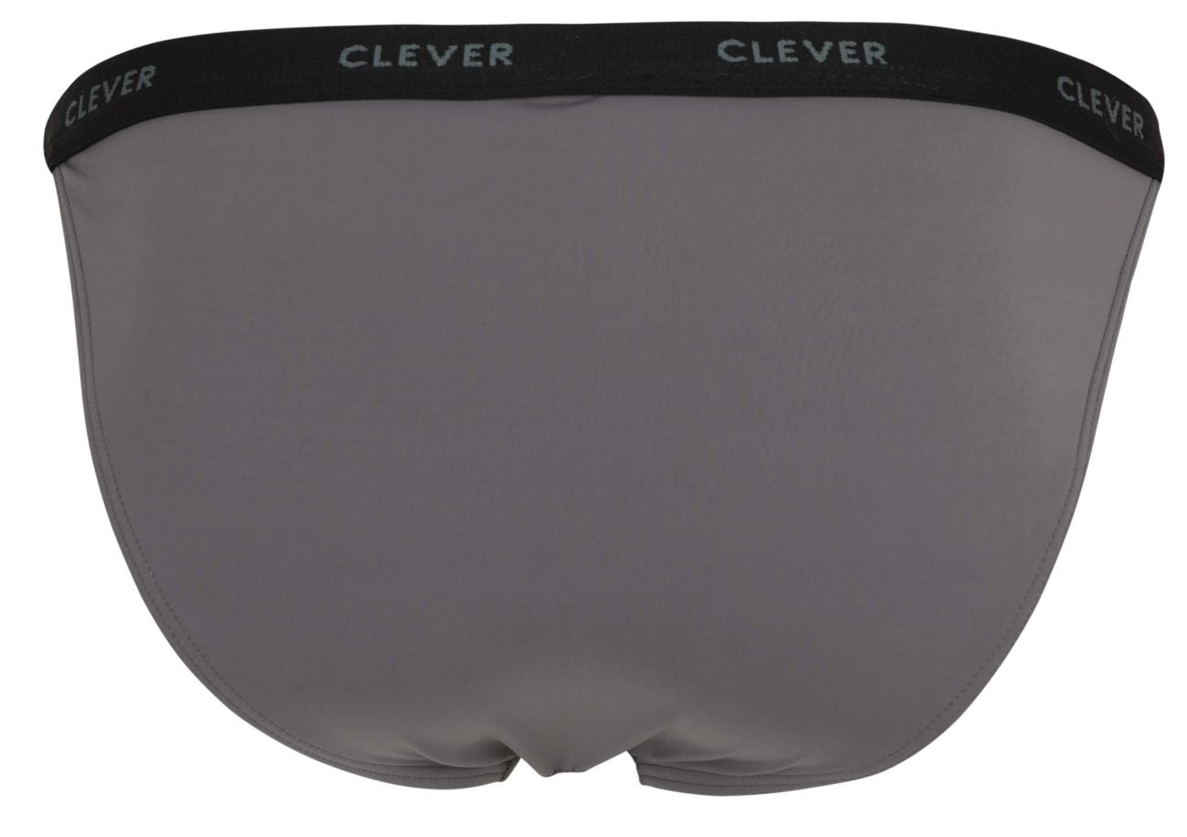 Gray clever 1867 tokio bikini briefs with black elastic waistband and white clever logo for comfortable everyday wear