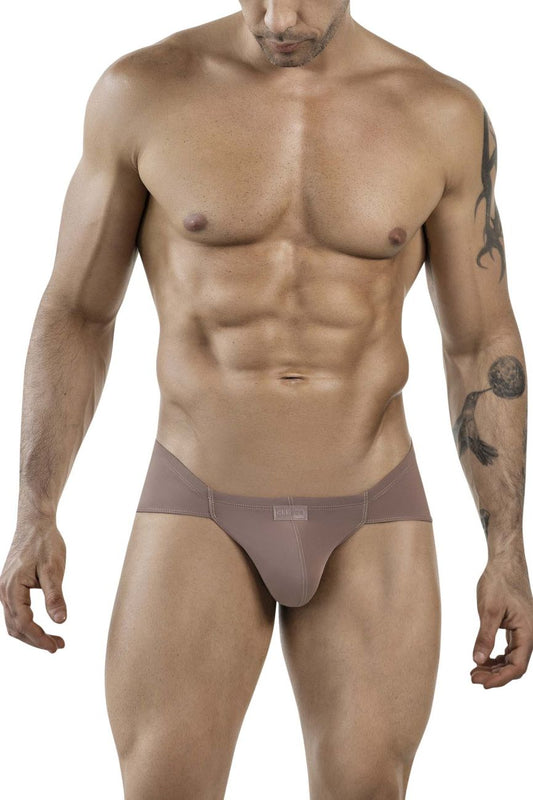 Clever 1870 audaz bikini brown tan briefs with smooth fabric form-fitting design and subtle front branding