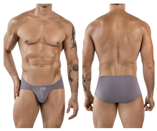 Gray clever 1870 audaz bikini briefs with smooth form-fitting design and small brand tag on the waistband