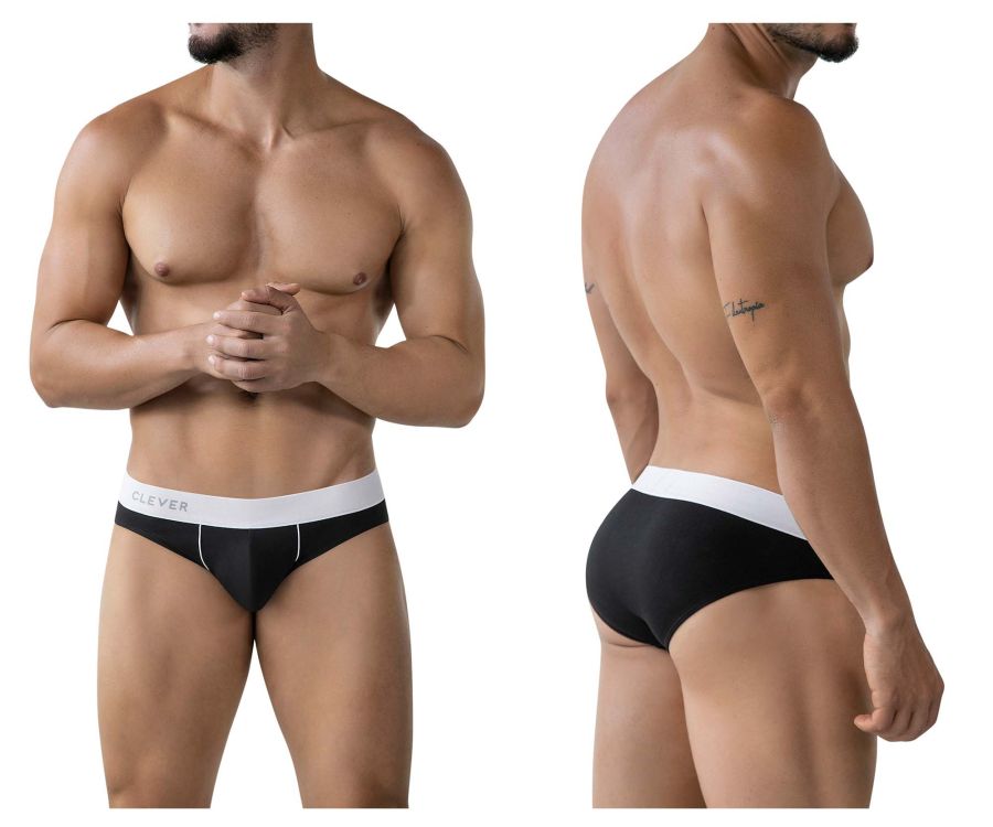 Black clever 2012 origen briefs with white waistband and black clever logo for comfortable everyday wear