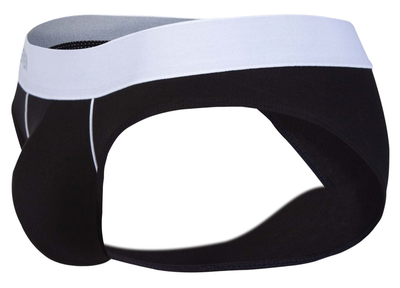 Black and white clever 2012 origen briefs with a sleek design and contrasting white waistband for athletic use