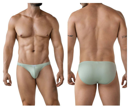 Light green clever 2014 reto briefs with a subtle textured pattern and brand tag on the waistband in form-fitting style