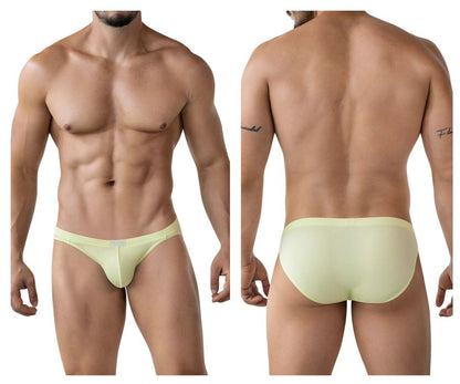 Light yellow clever 2014 reto briefs with smooth stretchy fabric in a seamless light green design