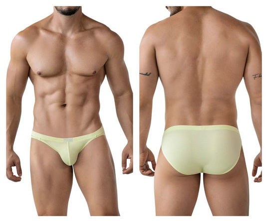 Light yellow clever 2014 reto briefs with smooth stretchy fabric in a seamless light green design