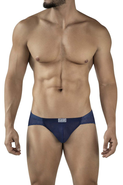 Navy blue clever 2016 mosaico briefs with a subtle textured pattern and a small white brand label on the front
