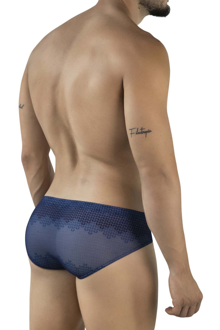Navy blue lace-trimmed Clever 2016 Mosaico men’s briefs made from soft breathable fabric for comfortable wear