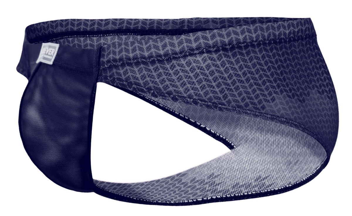 Dark blue Clever 2016 Mosaico briefs made of mesh with subtle geometric pattern and reinforced edge stitching
