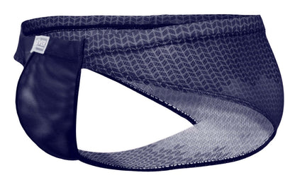 Dark blue Clever 2016 Mosaico briefs made of mesh with subtle geometric pattern and reinforced edge stitching