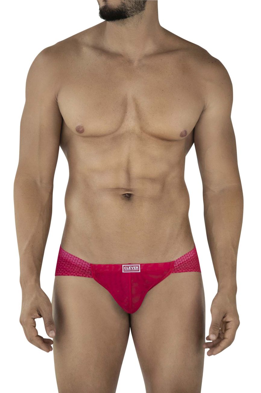Clever 2016 mosaico briefs in bright pink textured fabric with subtle pattern and clever brand label on waistband