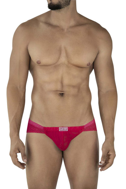 Clever 2016 mosaico briefs in bright pink textured fabric with subtle pattern and clever brand label on waistband