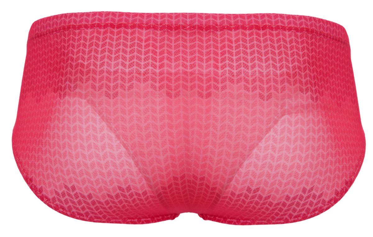 Pink mesh briefs with a subtle geometric pattern in red clever 2016 mosaico briefs design