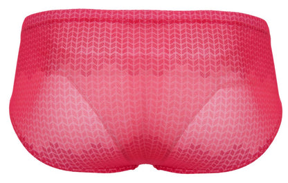 Pink mesh briefs with a subtle geometric pattern in red clever 2016 mosaico briefs design