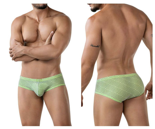 Lime green clever 2017 neon briefs with geometric pattern made of soft breathable fabric for everyday comfort