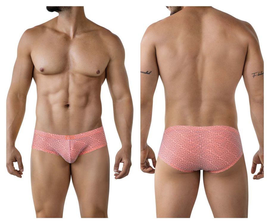Coral-colored clever 2017 neon briefs with geometric pattern made from soft fabric for comfortable wear