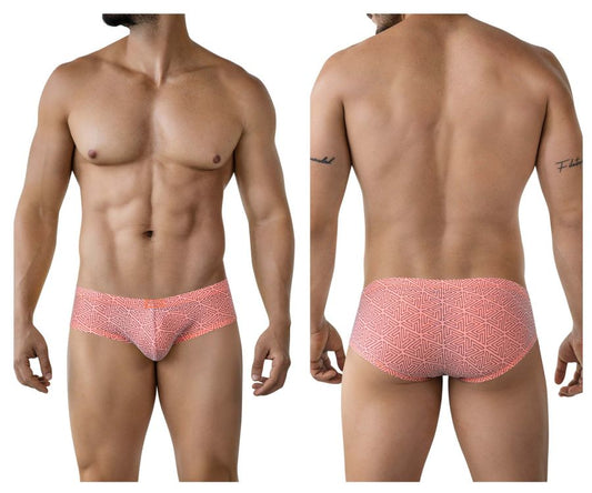 Coral-colored clever 2017 neon briefs with geometric pattern made from soft fabric for comfortable wear