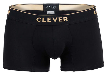 Black clever 2026 valladolid trunks boxer briefs with gold branded waistband in black color for everyday wear