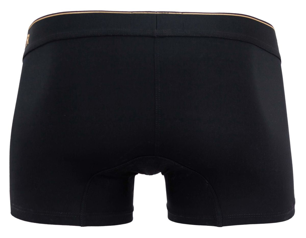Black clever 2026 valladolid trunks boxer briefs with gold-trimmed waistband made from soft breathable fabric