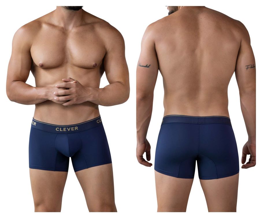 Navy blue clever 2026 valladolid trunks with gold logo waistband made from soft breathable fabric for everyday wear