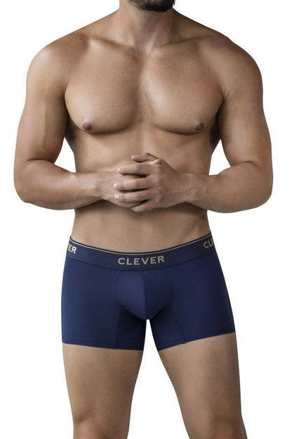 Navy blue Clever 2026 Valladolid trunks with gold Clever logo waistband made of soft breathable fabric