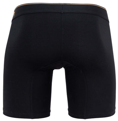Black clever 2027 valladolid boxer briefs with gold-trimmed waistband in comfortable breathable fabric