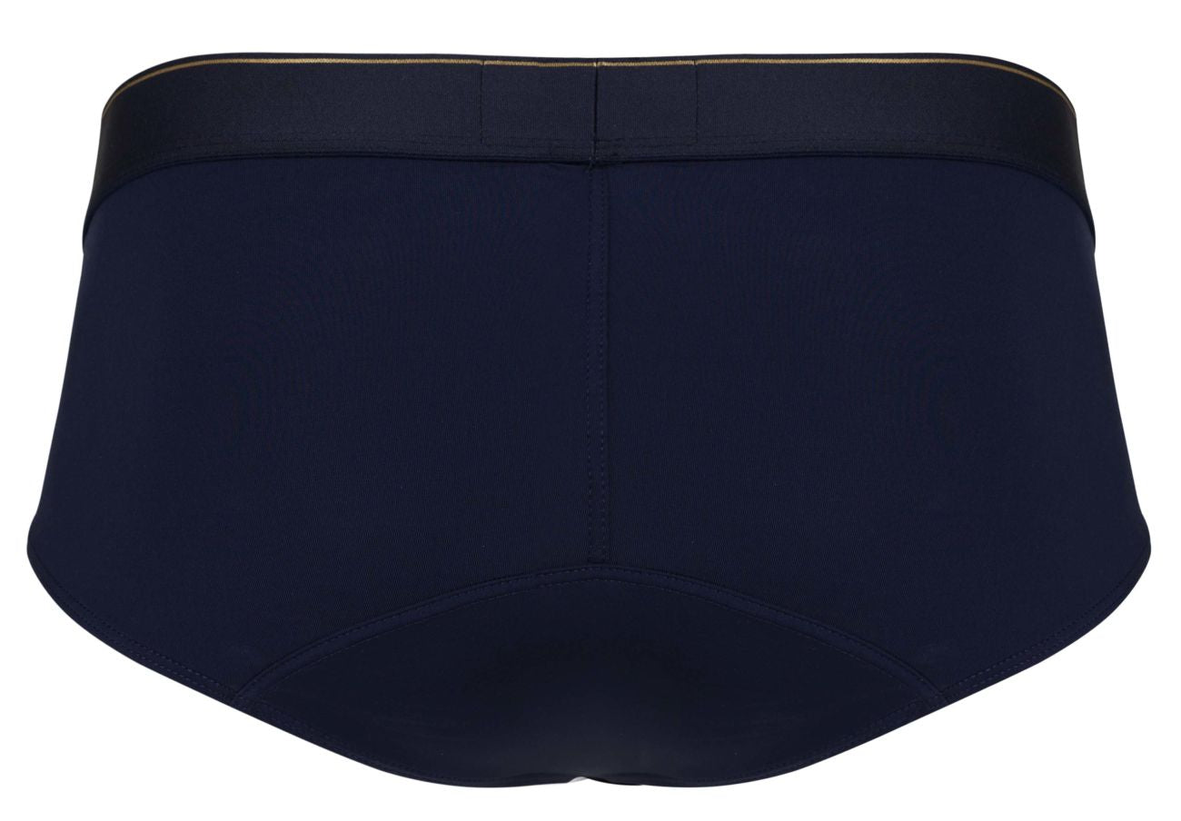Navy blue clever 2028 valladolid briefs with black waistband and gold trim designed for comfortable daily wear