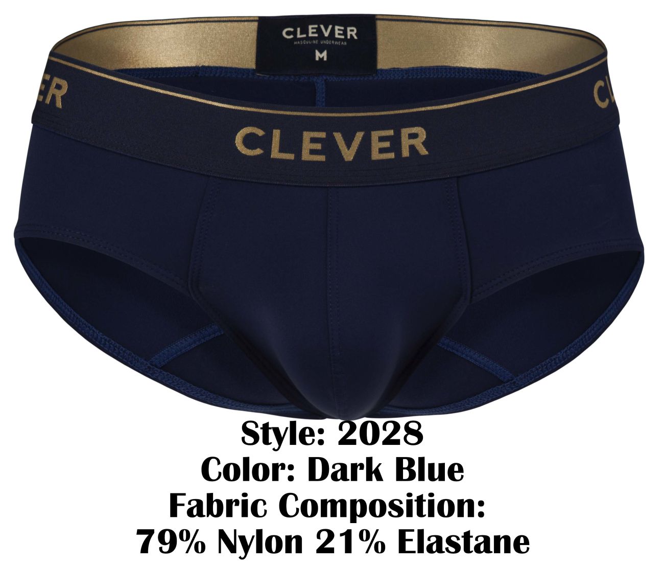 Dark blue clever 2028 valladolid briefs with gold trim and branding designed for comfort and style