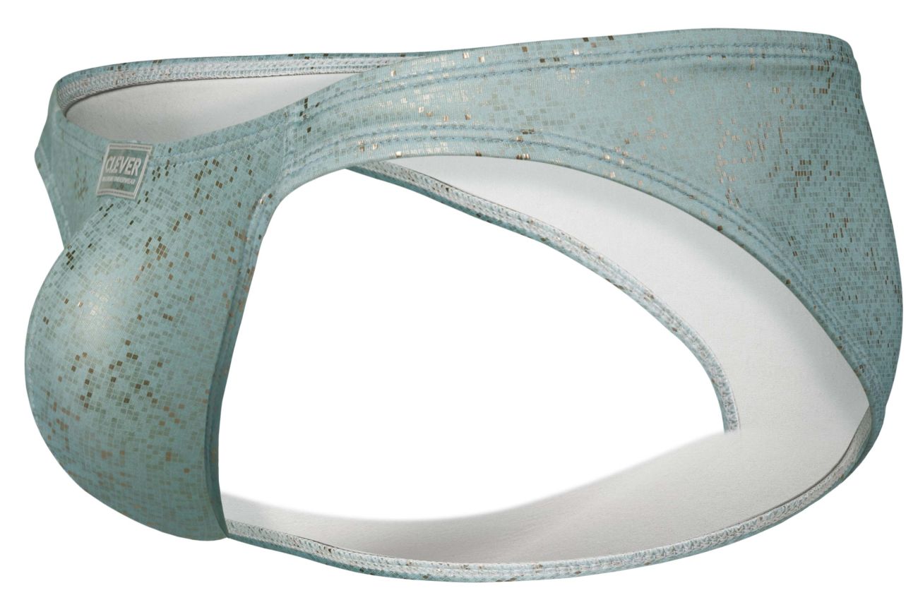 Light blue clever 2039 galaxy briefs with speckled fabric and white interior lining for comfortable wear