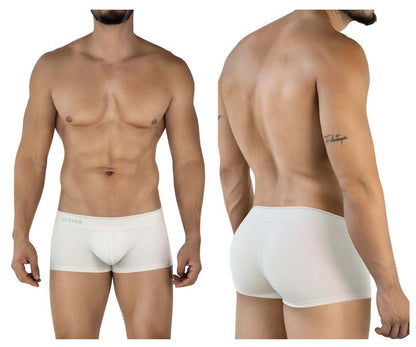 Beige clever 2042 mendoza trunks men’s boxer briefs with subtle brand logo on the waistband