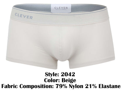 Beige clever 2042 mendoza trunks made from 79 nylon and 21 elastane offering comfort and stretch for men