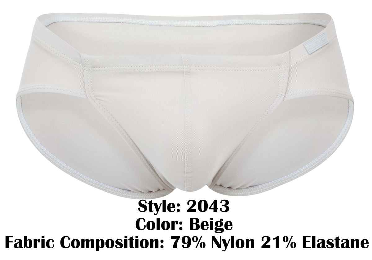 Beige clever 2043 Mendoza briefs made of 79% nylon and 21% elastane with smooth, form-fitting design and reinforced waistband stitching