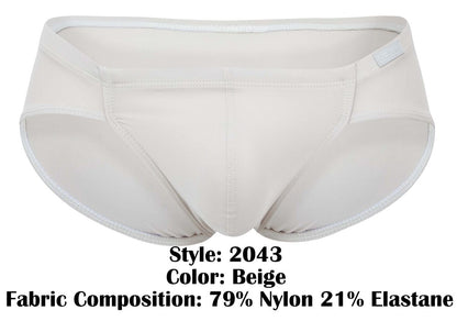 Beige clever 2043 Mendoza briefs made of 79% nylon and 21% elastane with smooth, form-fitting design and reinforced waistband stitching