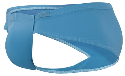 Light blue clever 2043 mendoza briefs for men with contoured design and matching trim seamless fabric
