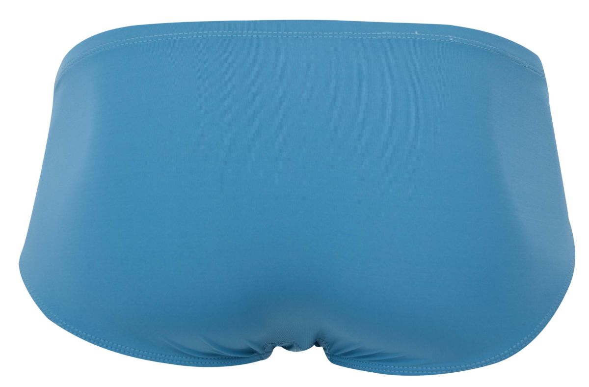 Solid blue clever 2043 mendoza briefs swim trunks with smooth stretchy fabric finish