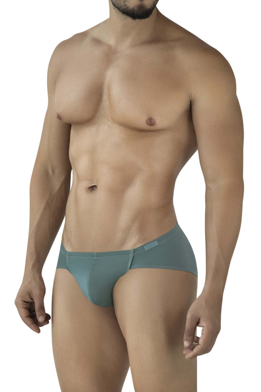 Teal-colored clever 2043 Mendoza briefs with a sleek form-fitting design and subtle stitching details for men
