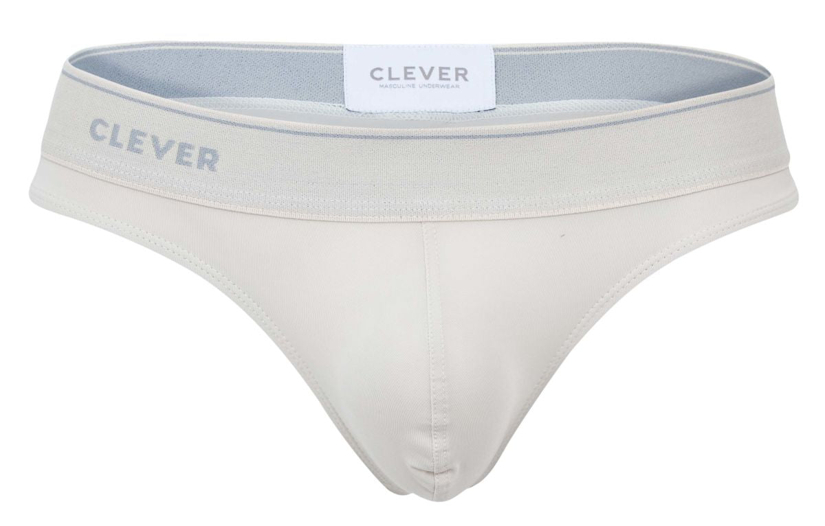 Cream-colored clever 2044 Mendoza thongs with seamless design and soft elastic waistband in beige color
