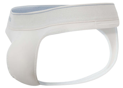 Beige clever 2044 mendoza thongs with smooth seamless white cotton briefs and light gray interior lining