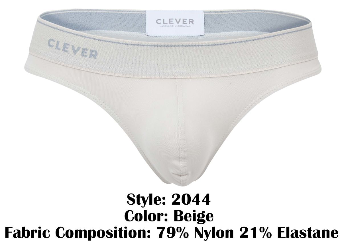 Beige clever 2044 mendoza thongs made from 79 nylon and 21 elastane for comfortable stylish wear