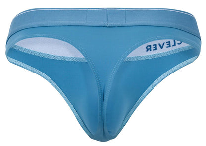 Light blue clever 2044 mendoza thong with white trim seamless design and clever branding on waistband