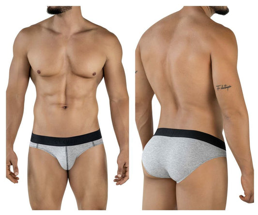 Clever 2045 catamarca briefs in dark gray heathered fabric with a solid black waistband for comfortable wear