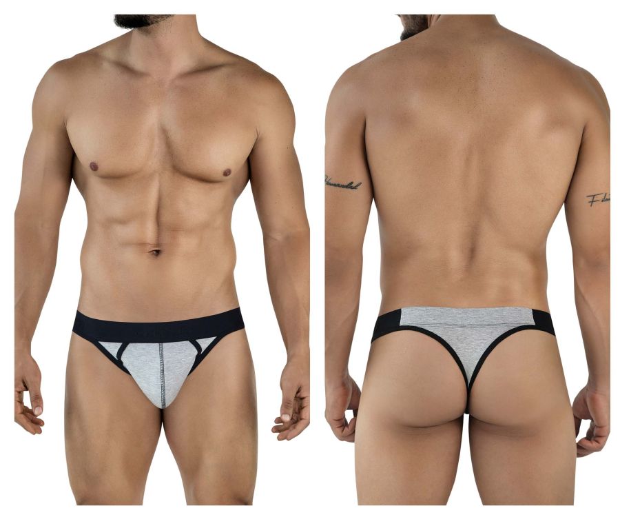 Gray and black clever 2046 catamarca thongs with contoured design for athletic support in dark gray color