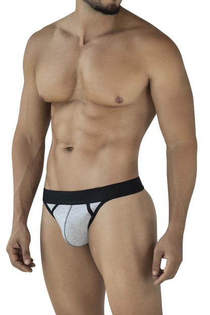 Dark gray clever 2046 catamarca thongs with a gray and black textured fabric finish for athletic wear