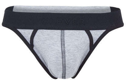 Clever 2046 Catamarca dark gray heathered briefs with black trim and waistband featuring clever brand name