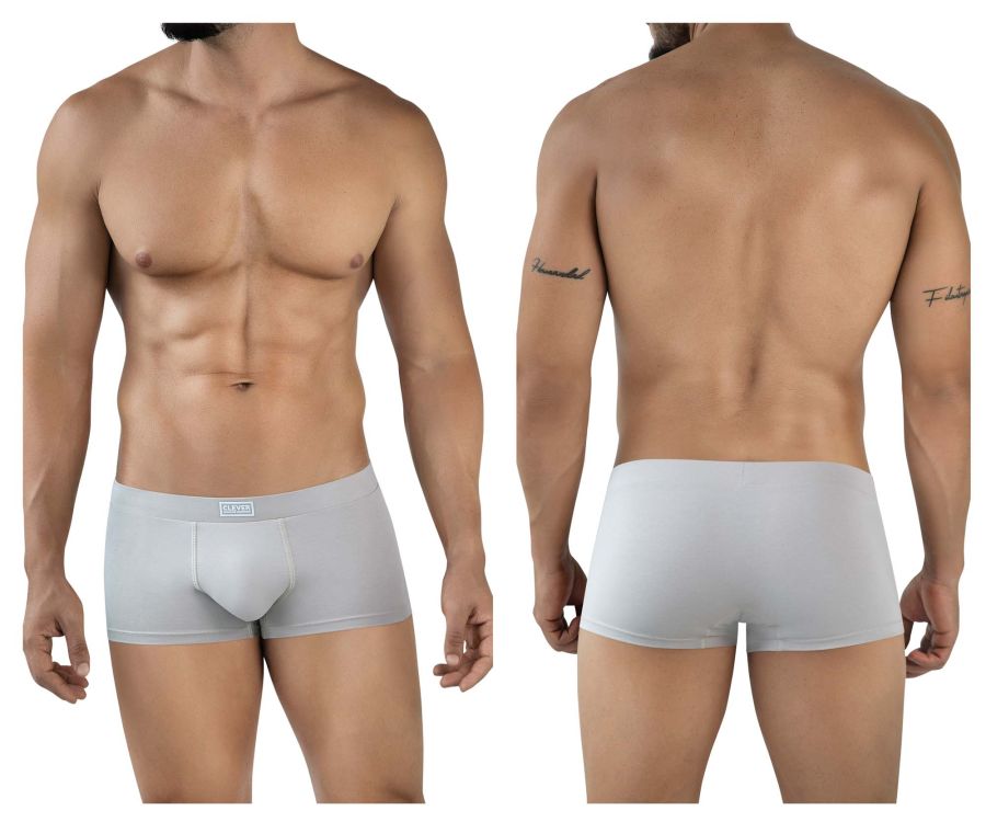 Light gray clever 2047 cordoba trunks with subtle elastic waistband and small brand tag at the front