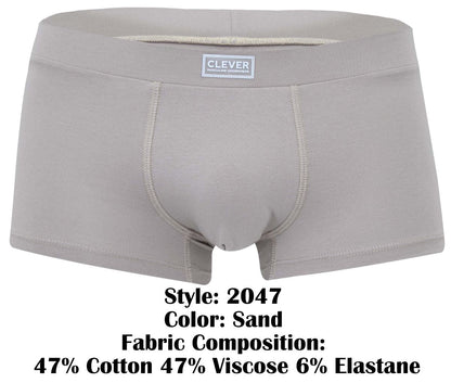 Gray sand-colored boxer briefs clever 2047 cordoba trunks made from cotton viscose and elastane blend
